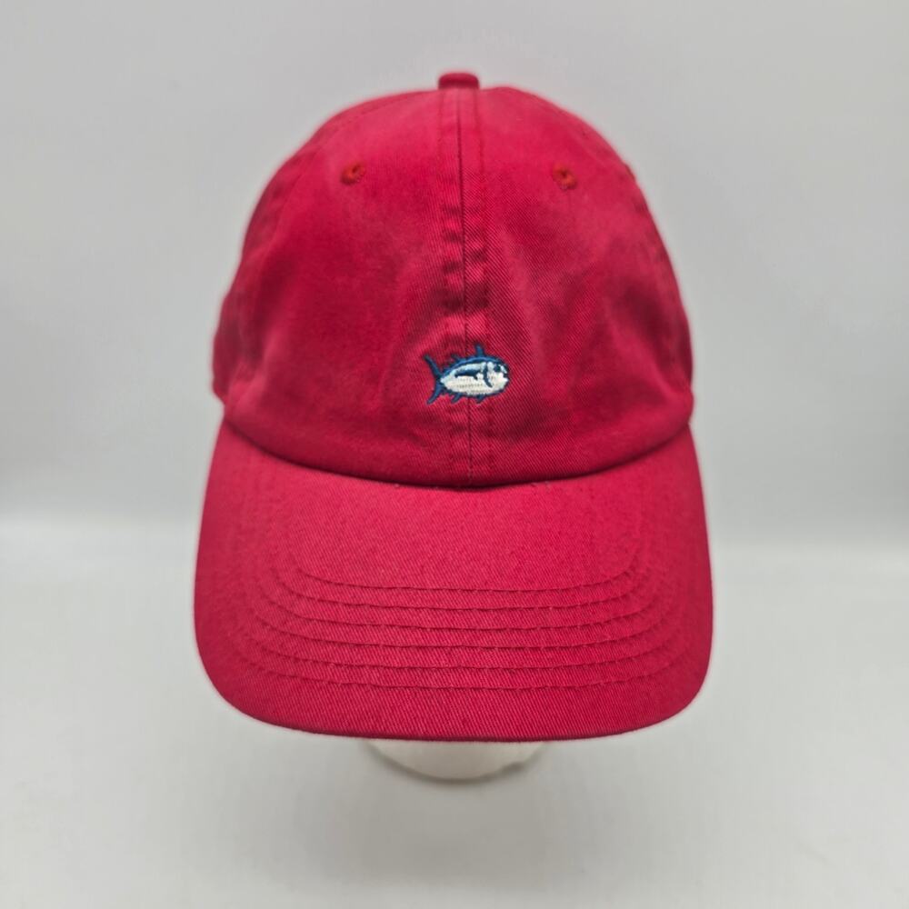 Southern Tide Cotton Skipjack Hat Cap Adjustable Strap Red Size Large Faded